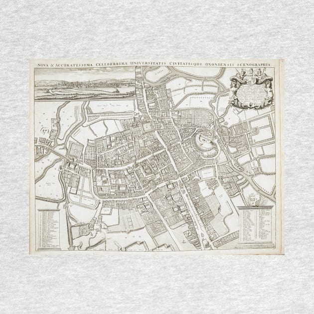 Vintage Map of Oxford England (1675) by Bravuramedia